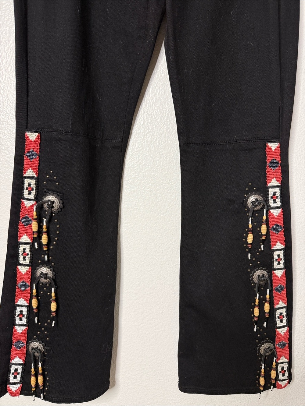 Vintage Ralph Lauren Jeans Co Black Beaded Concho Bootcut Jeans 4P Western Y2K - Picture 11 of 12